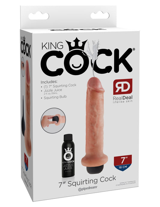 King Cock 7 Inch Squirting Cock - Flesh