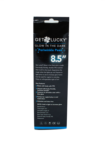 Get Lucky Glow in the Dark Periwinkle Peen - 8.5 Inch